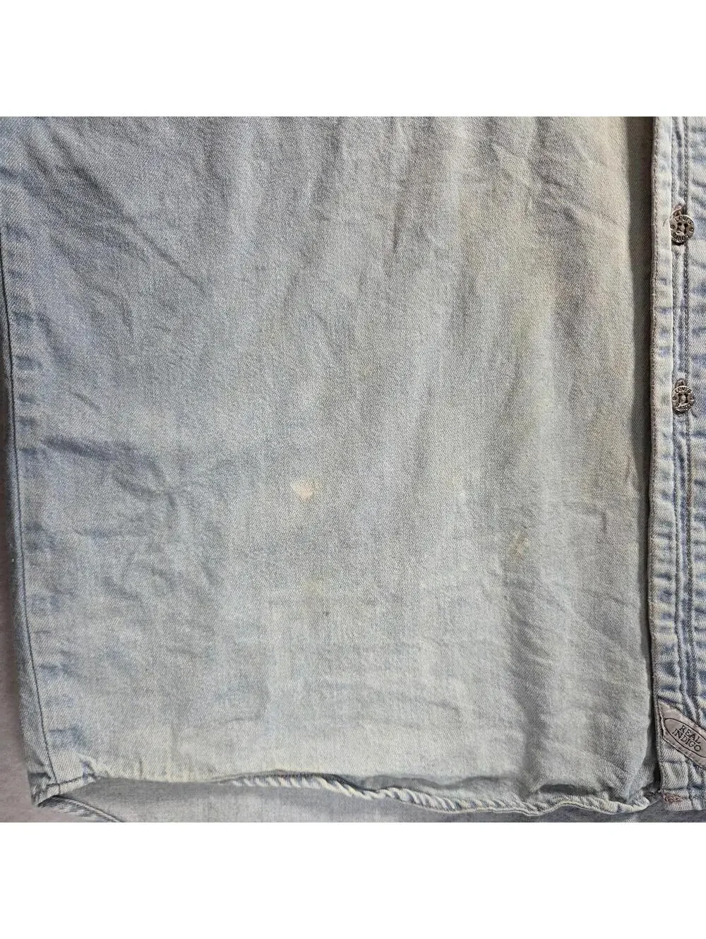 Vtg Levis WPL 423 Real Indigo Blue Denim Trucker Button Down 100% Cotton Large